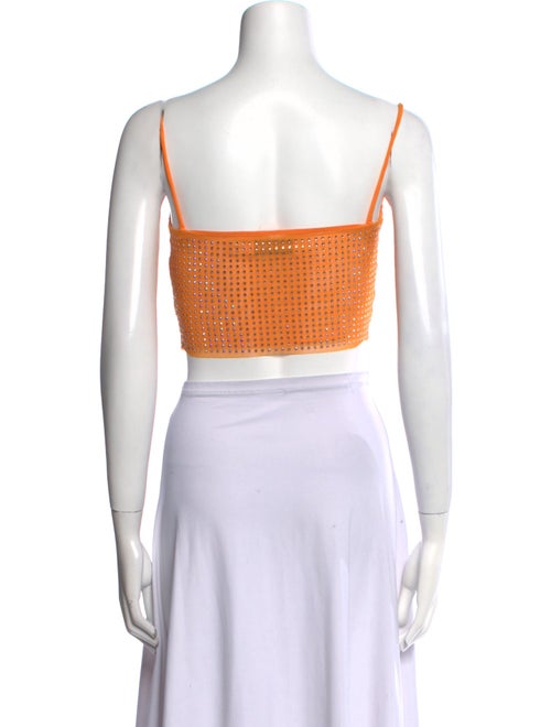 Self-Portrait Square Neckline Sleeveless Crop Top