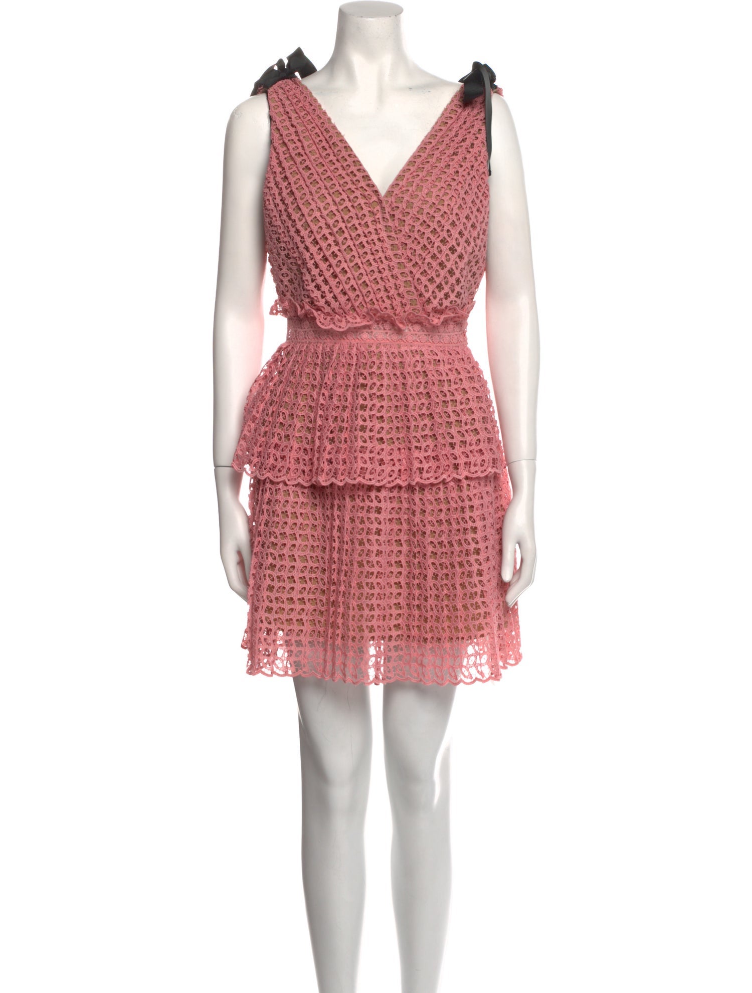 Self-Portrait Lace Pattern Mini Dress