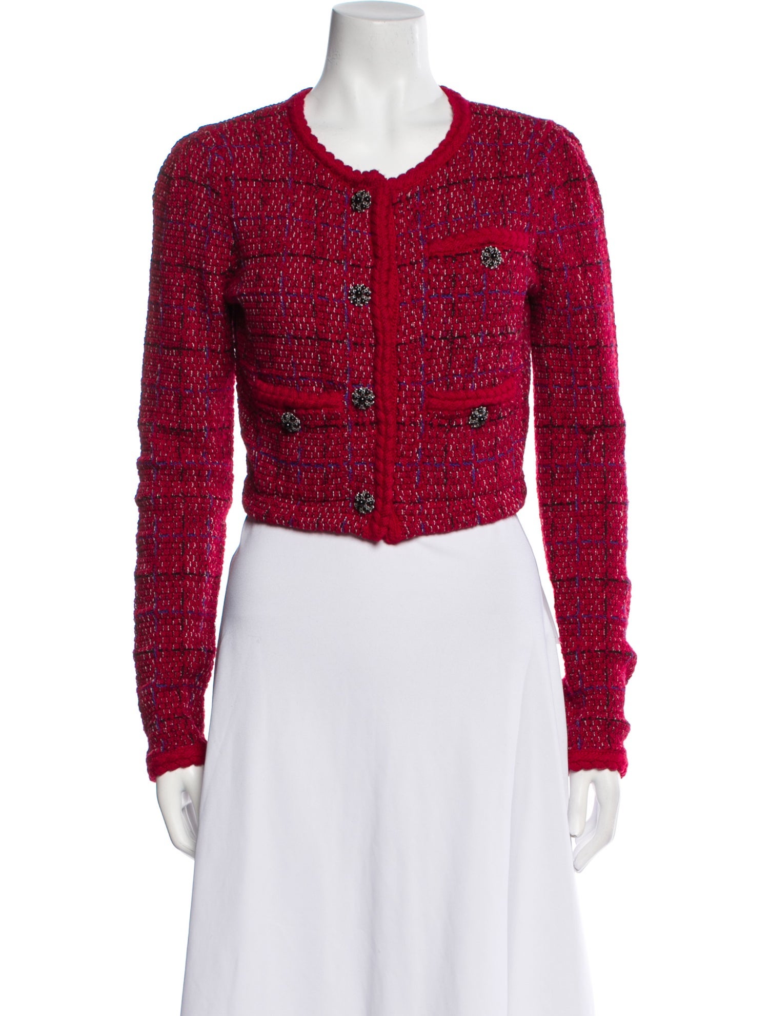 Self-Portrait Wool Tweed Pattern Evening Jacket