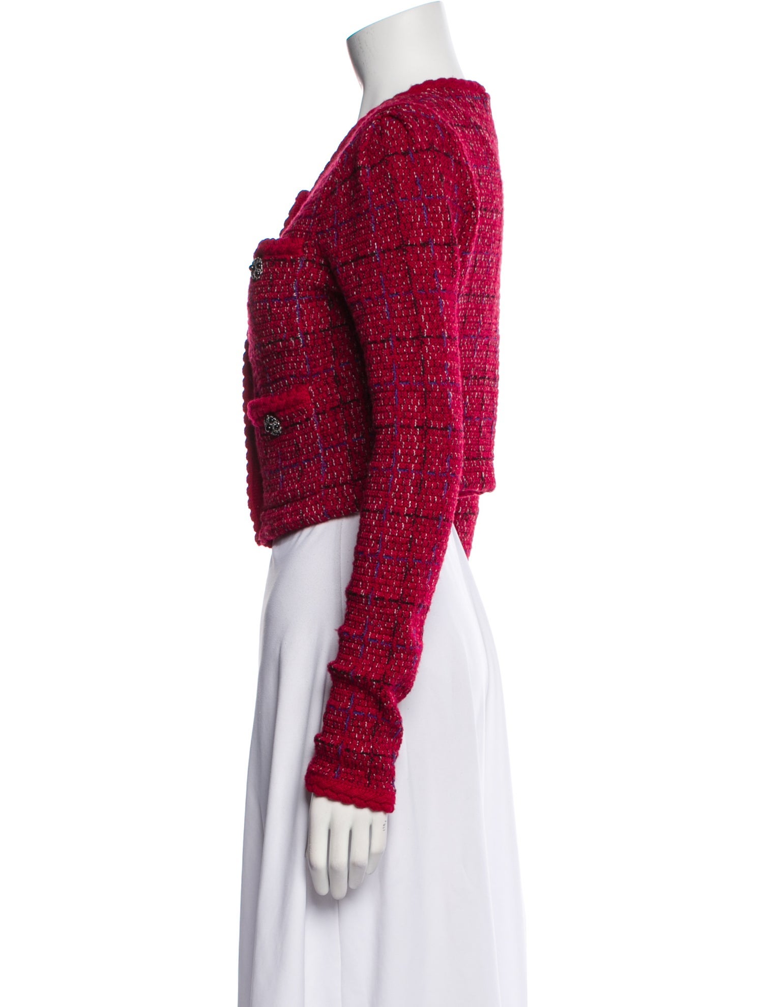 Self-Portrait Wool Tweed Pattern Evening Jacket