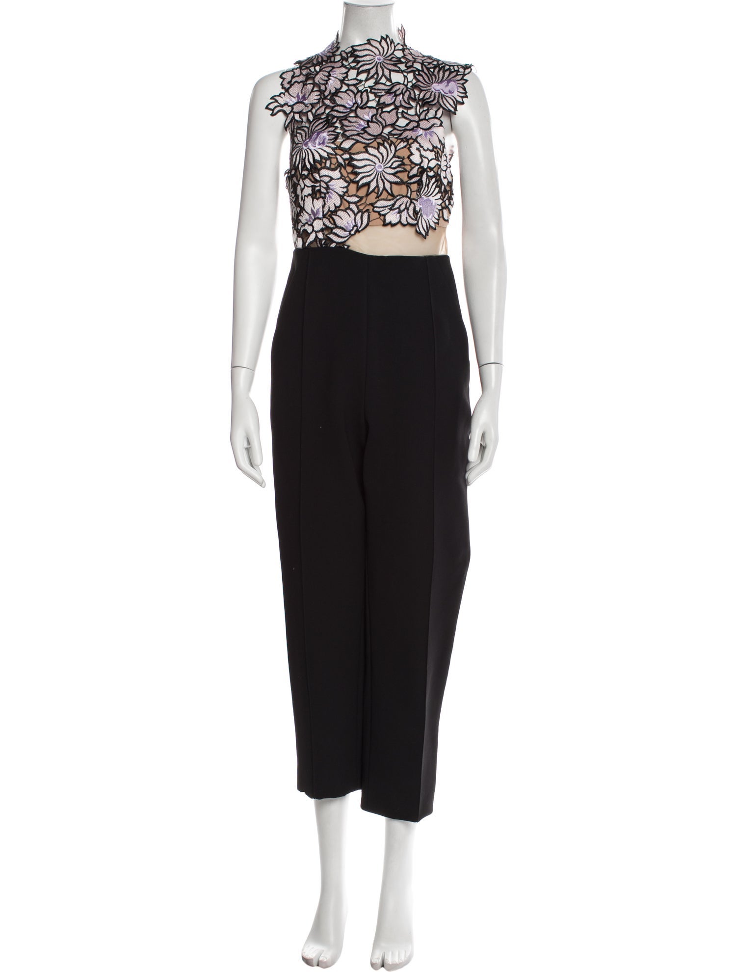 Self-Portrait Mock Neck Jumpsuit