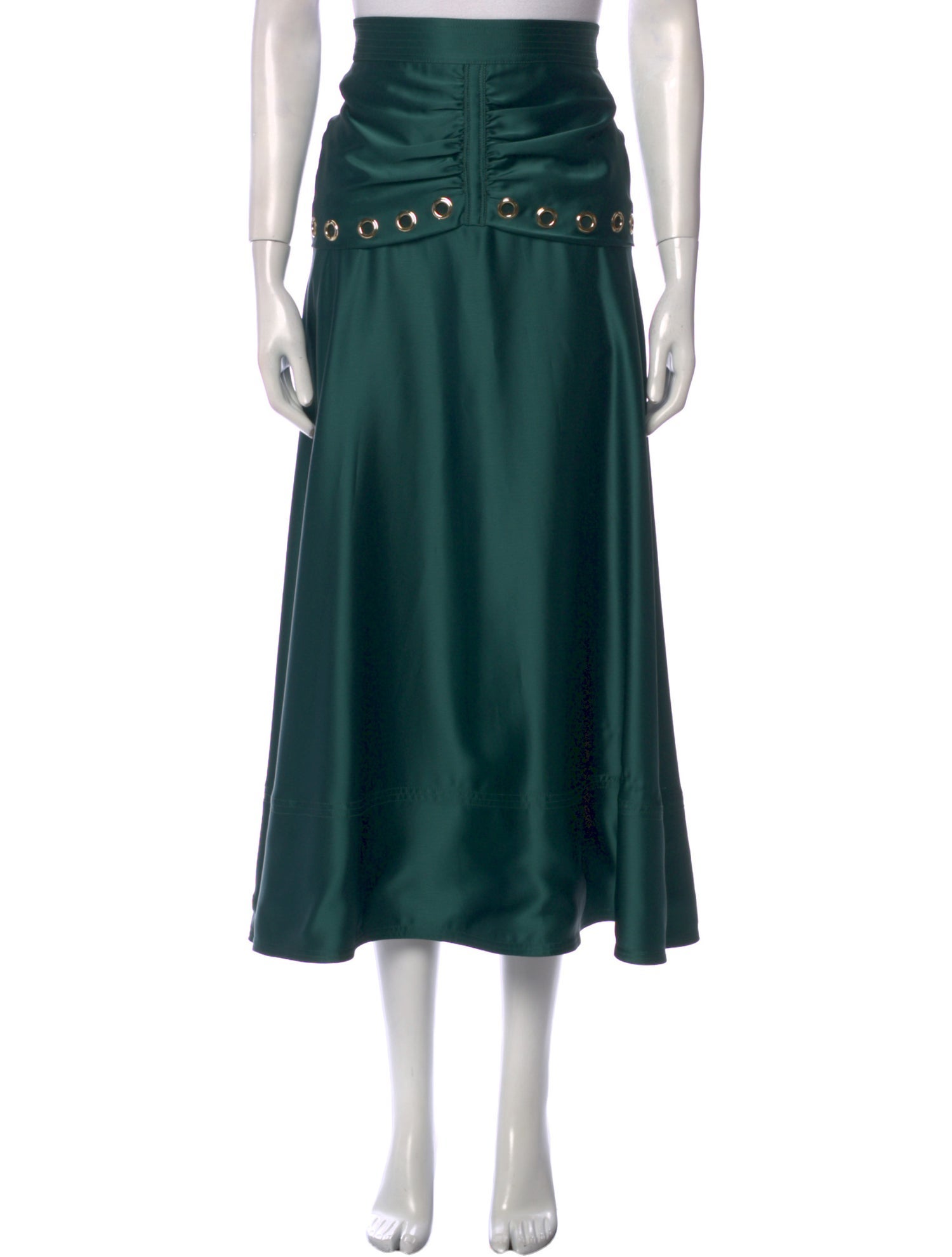 Self-Portrait Eyelet Trim Midi Length Skirt