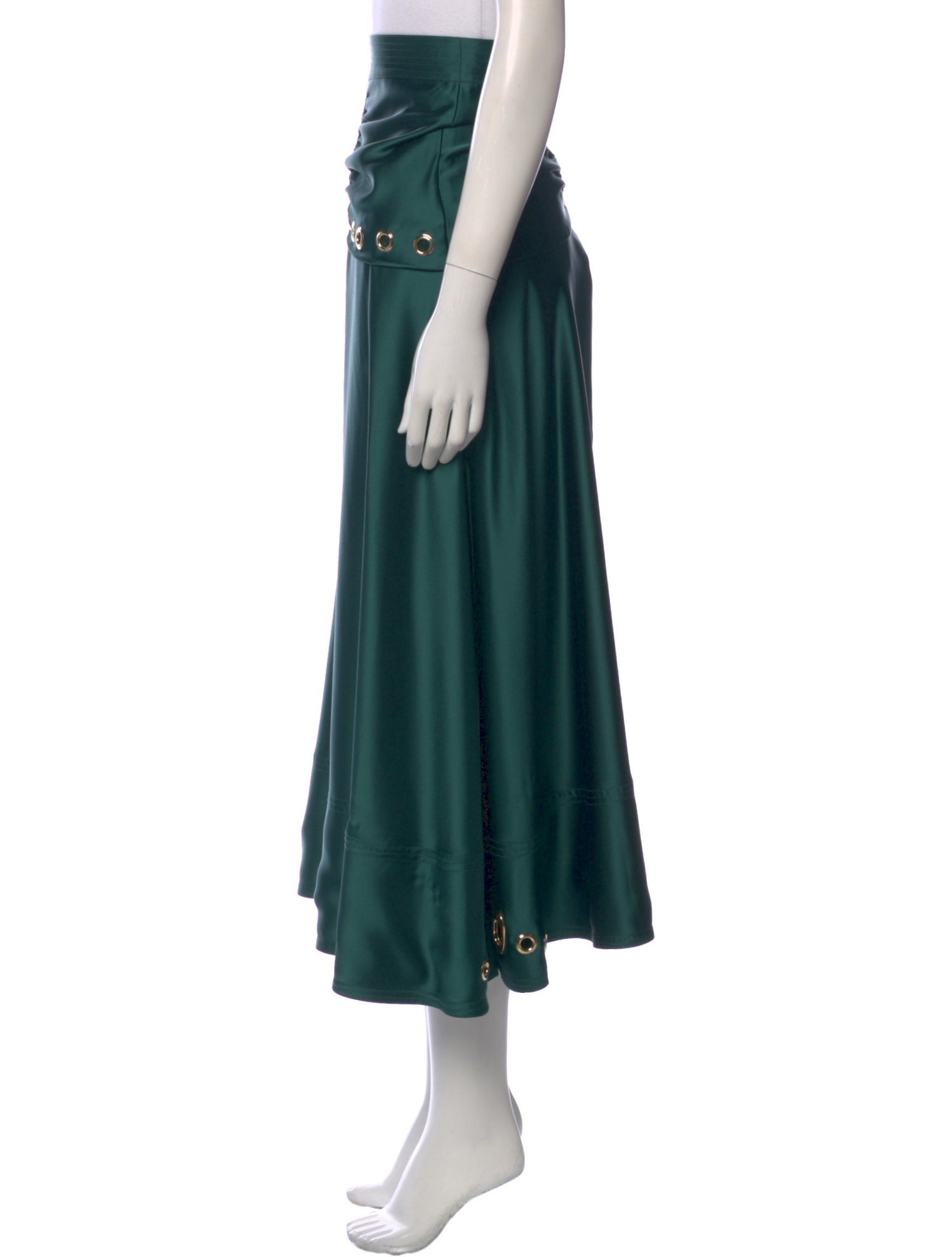 Self-Portrait Eyelet Trim Midi Length Skirt