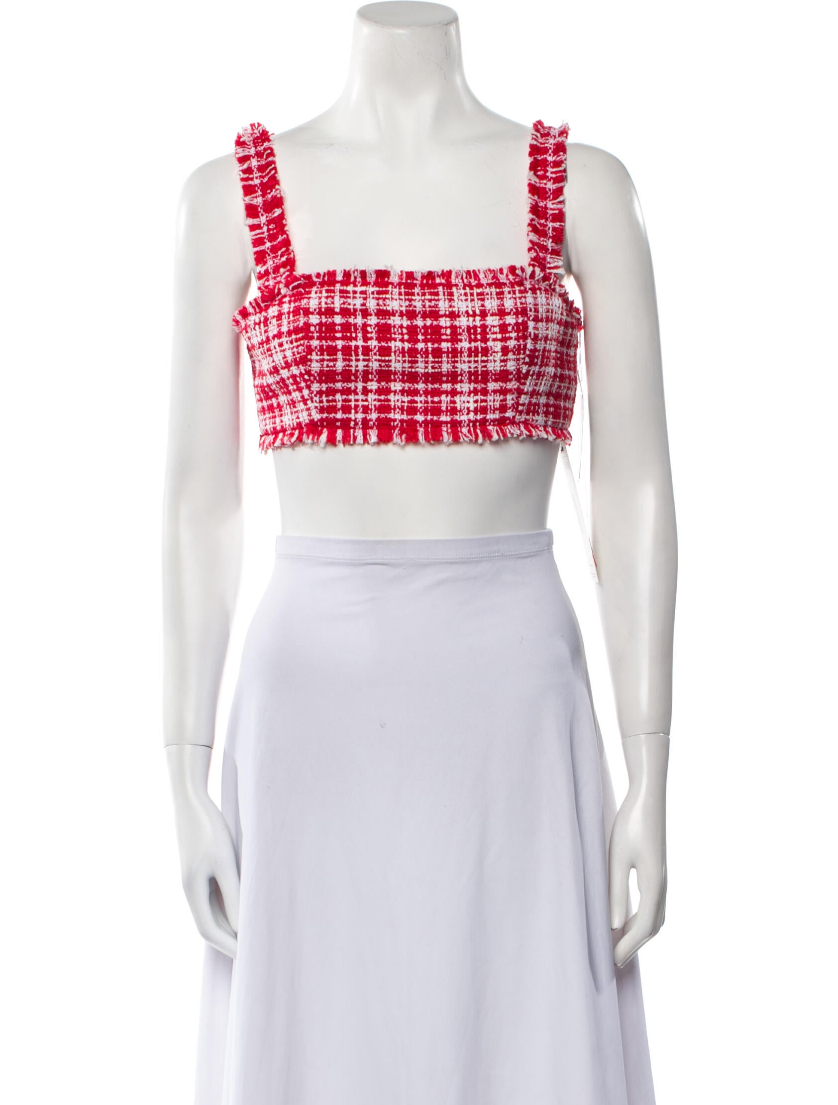 Self-Portrait Tweed Pattern Square Neckline Crop Top w/ Tags