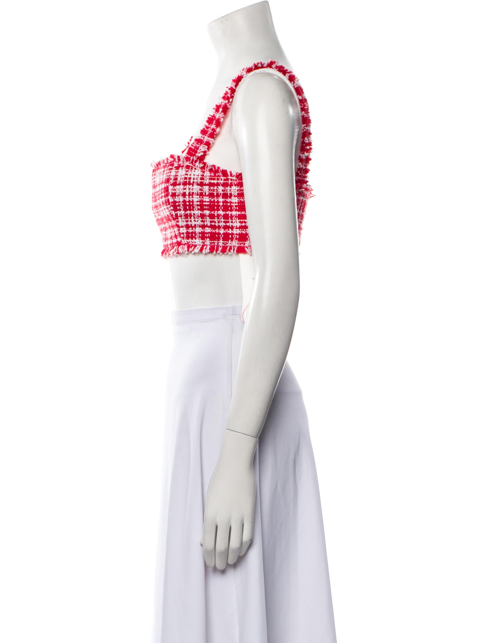 Self-Portrait Tweed Pattern Square Neckline Crop Top w/ Tags