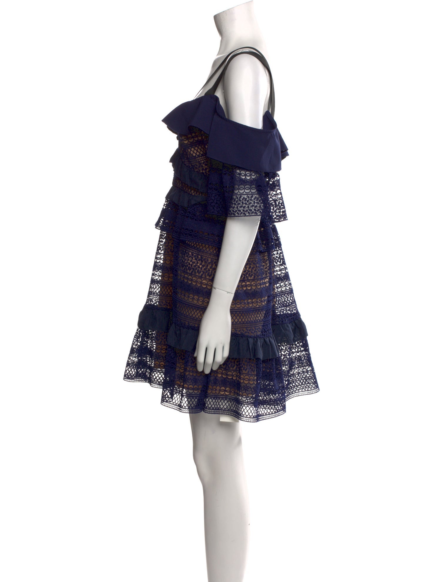 Self-Portrait Lace Pattern Mini Dress