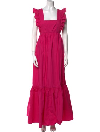 Self-Portrait Square Neckline Long Dress