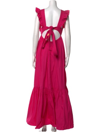 Self-Portrait Square Neckline Long Dress