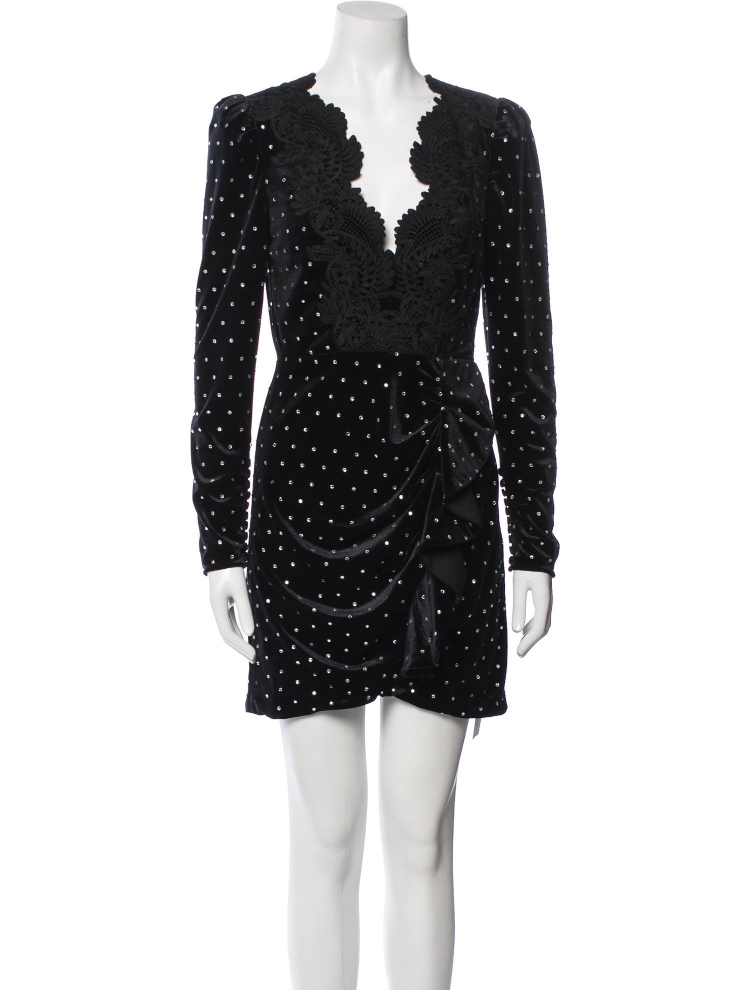 Self-Portrait V-Neck Mini Dress