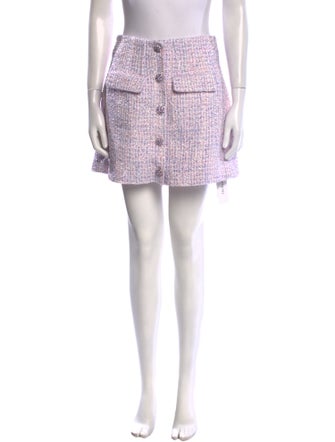 Self-Portrait Tweed Pattern Mini Skirt