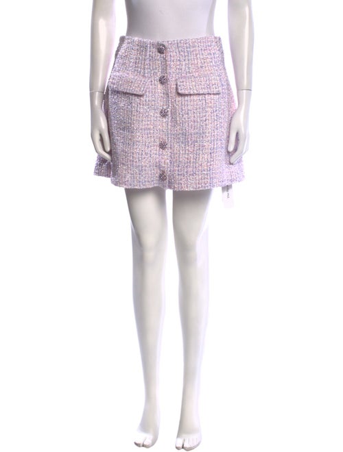 Self-Portrait Tweed Pattern Mini Skirt