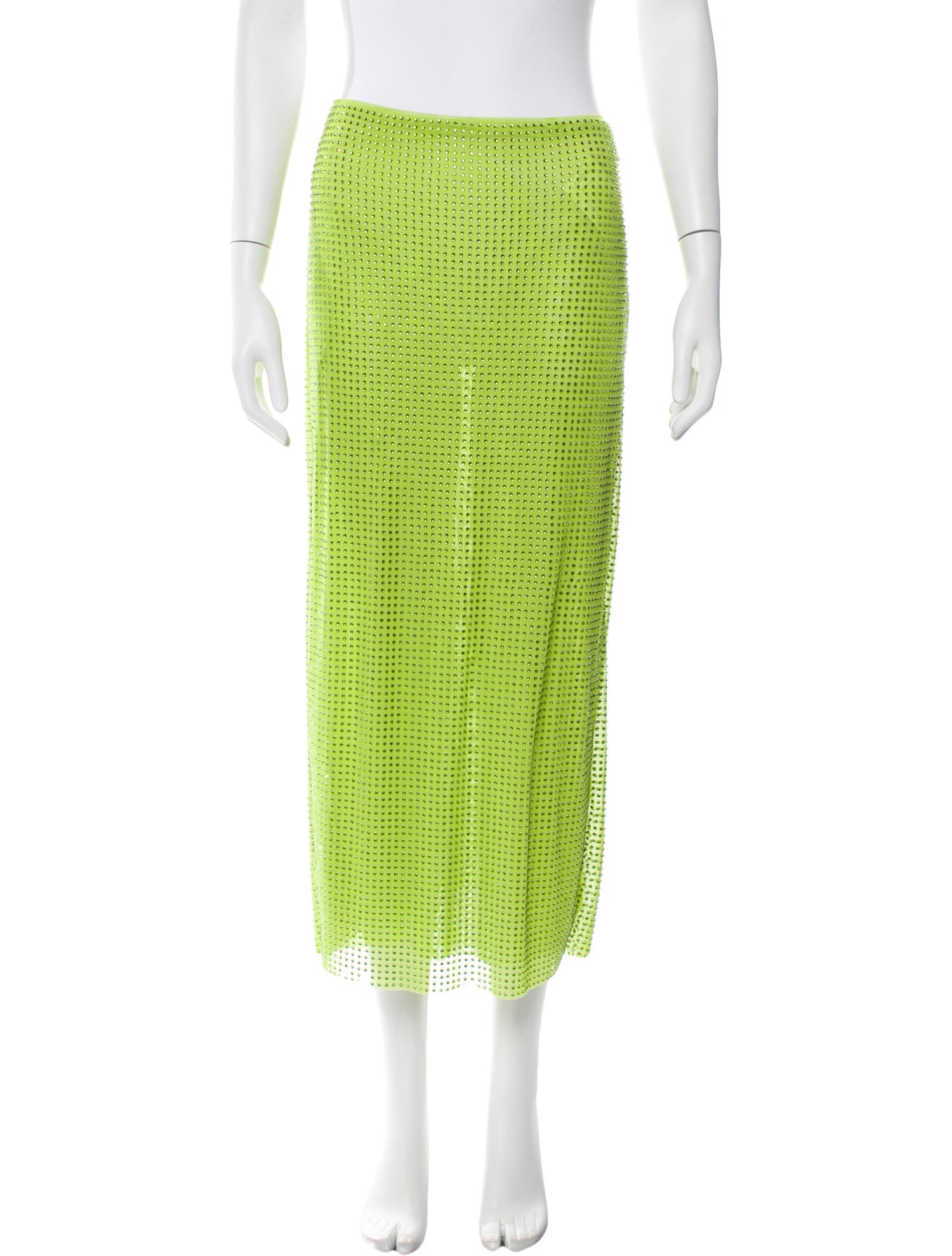 Self-Portrait Studded Accents Midi Length Skirt