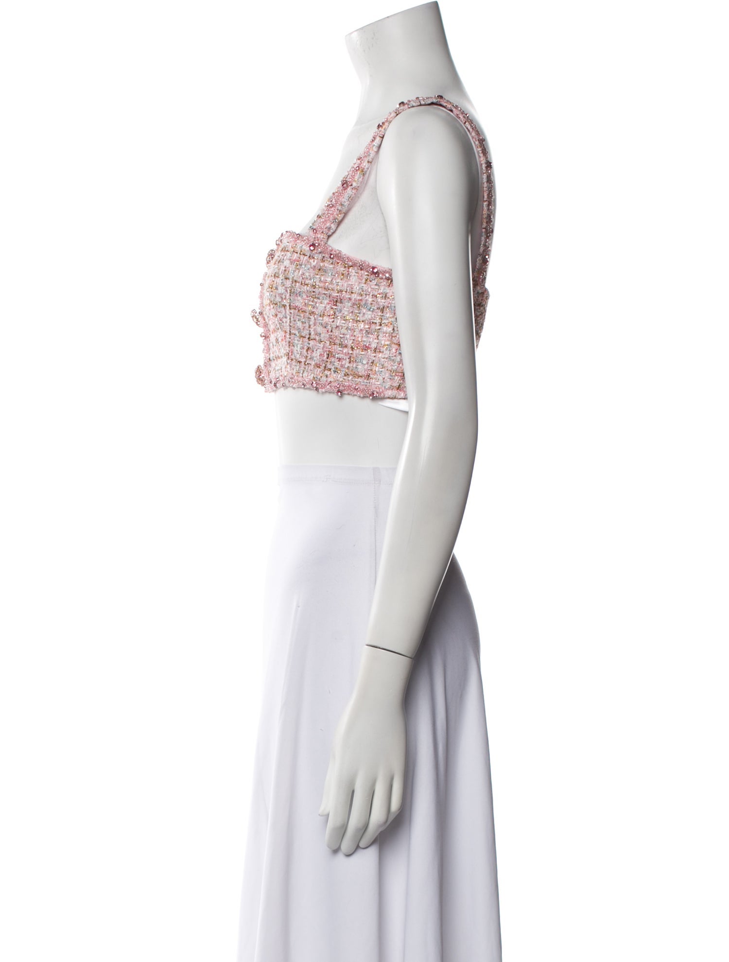 Self-Portrait Printed Square Neckline Crop Top
