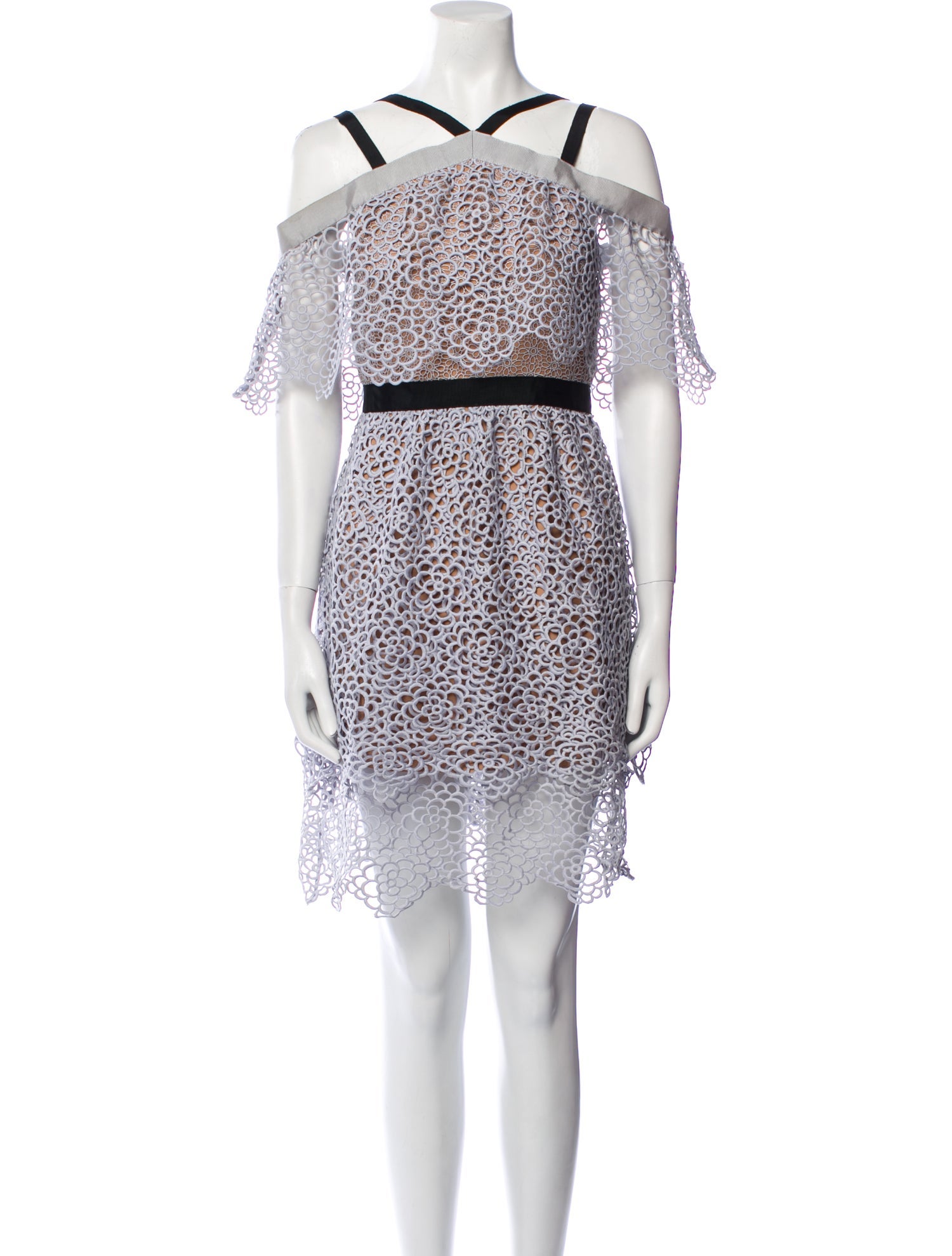 Self-Portrait Crochet Mini Dress