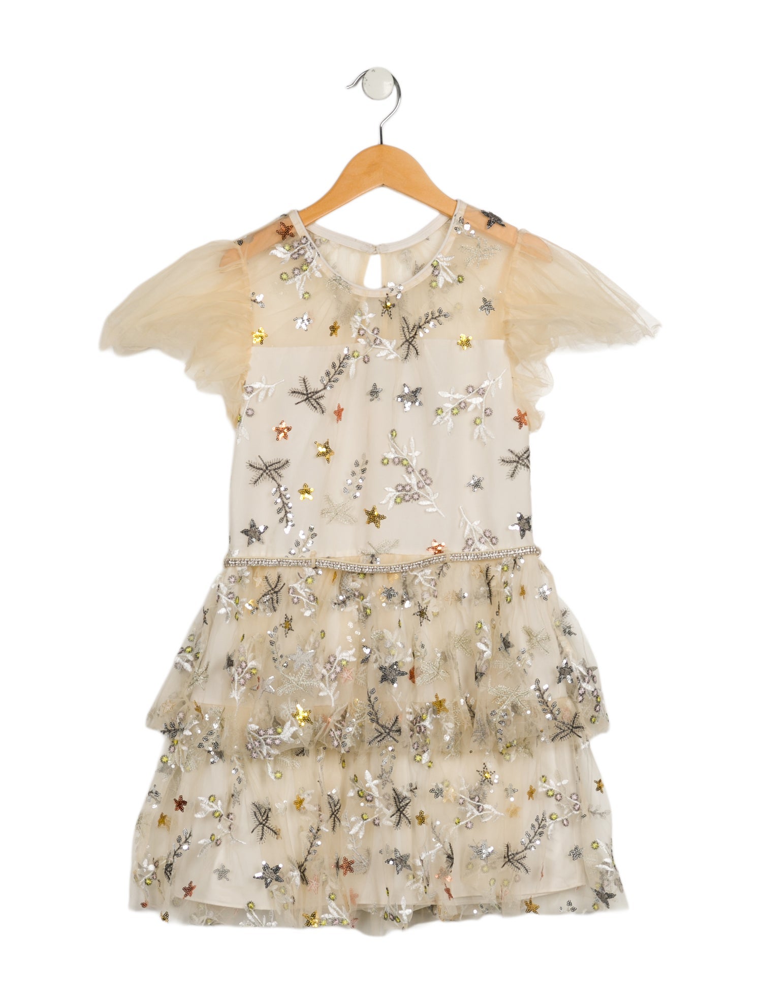 Self-Portrait Girls' Short Sleeve Printed Dress