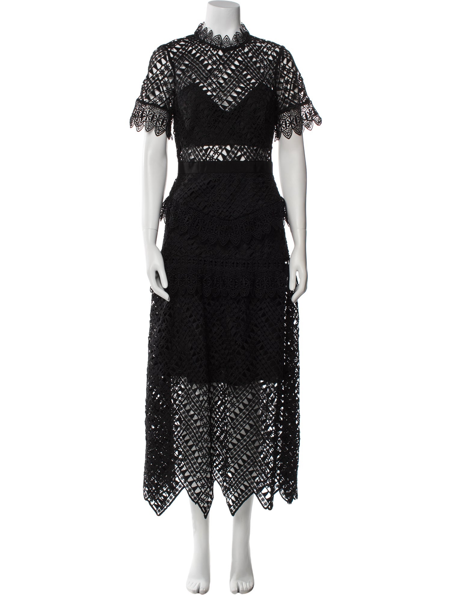 Self-Portrait Lace Pattern Long Dress