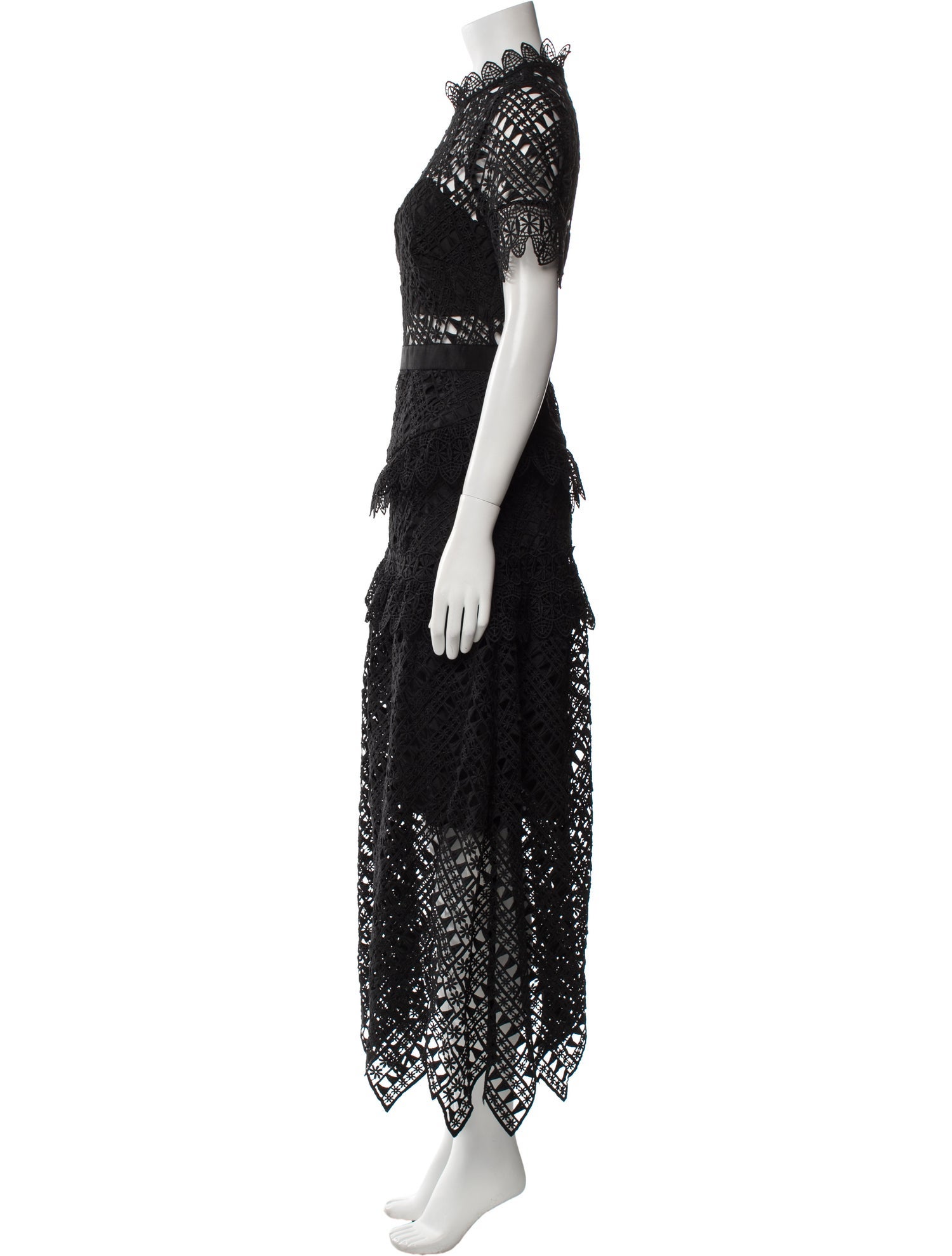 Self-Portrait Lace Pattern Long Dress