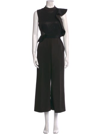 Self-Portrait Mock Neck Jumpsuit