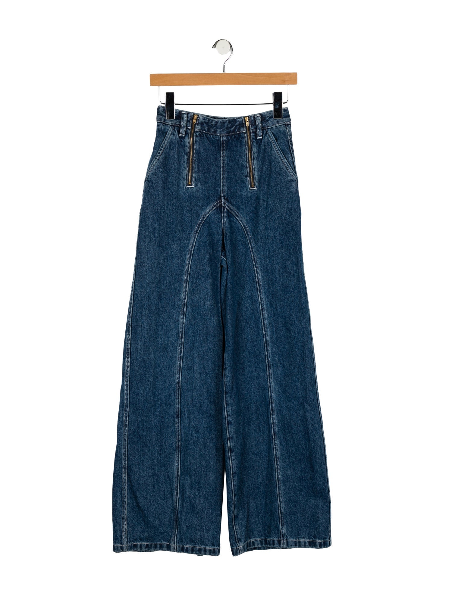 Self-Portrait High-Rise Wide Leg Jeans