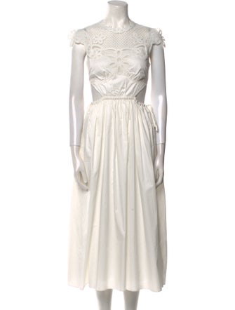 Self-Portrait Crew Neck Long Dress