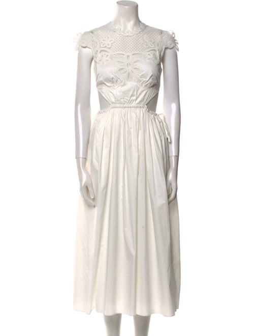 Self-Portrait Crew Neck Long Dress