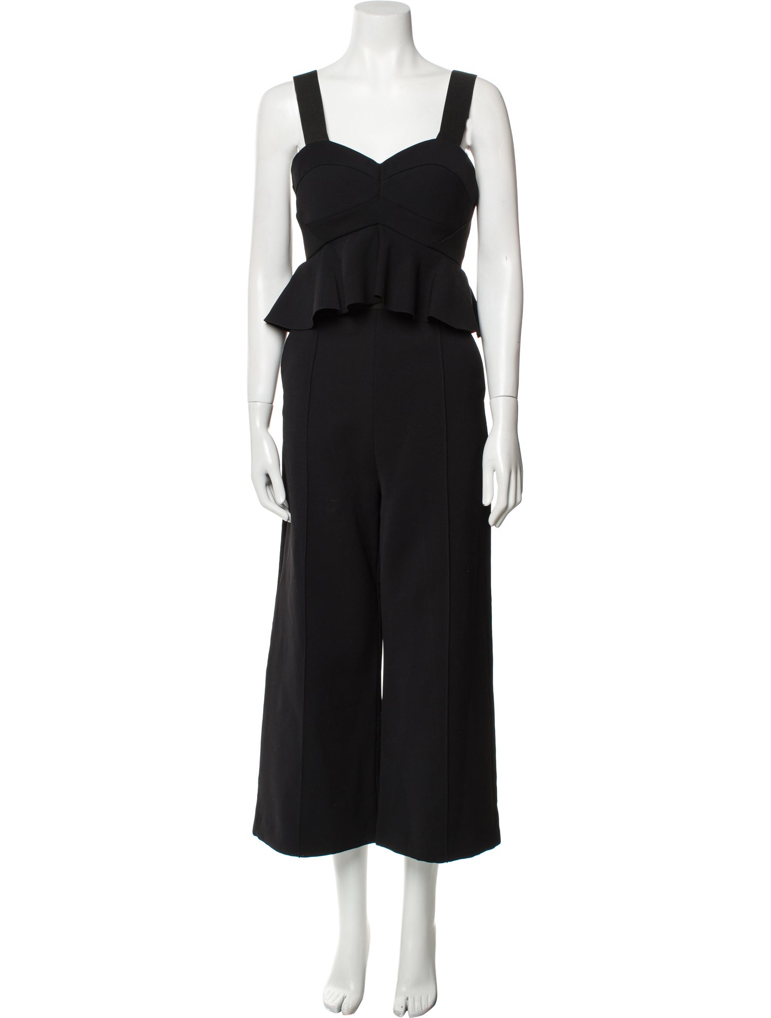 Self-Portrait Peplum Detail Jumpsuit Square Neckline Jumpsuit