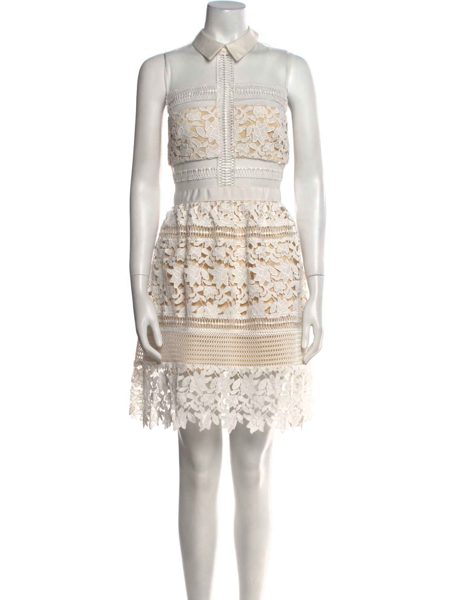 Self-Portrait Lace Pattern Knee-Length Dress
