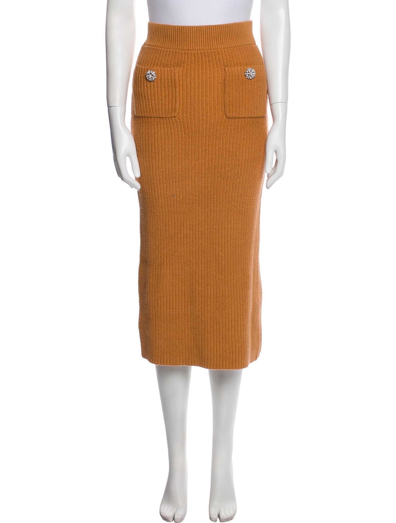 Self-Portrait Crystal Embellishments Midi Length Skirt