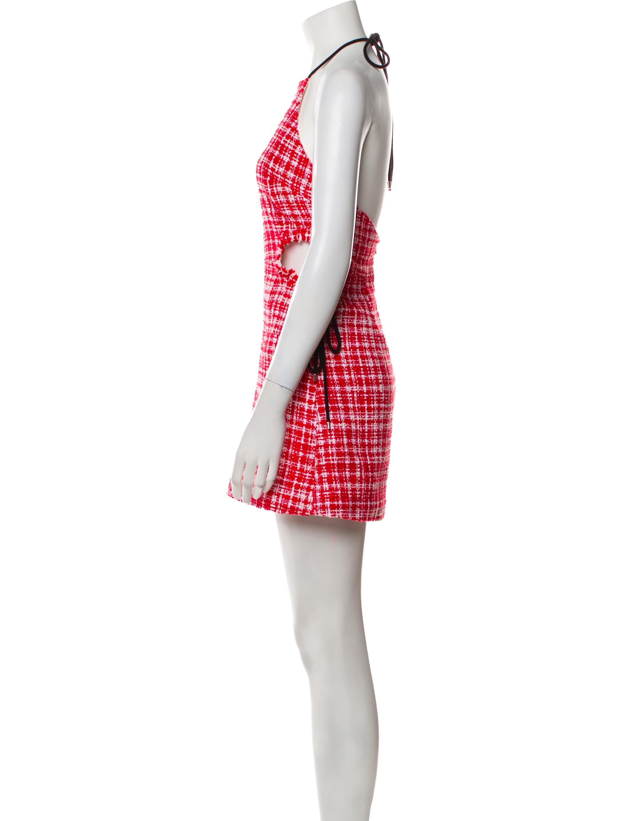 Self-Portrait Tweed Pattern Mini Dress