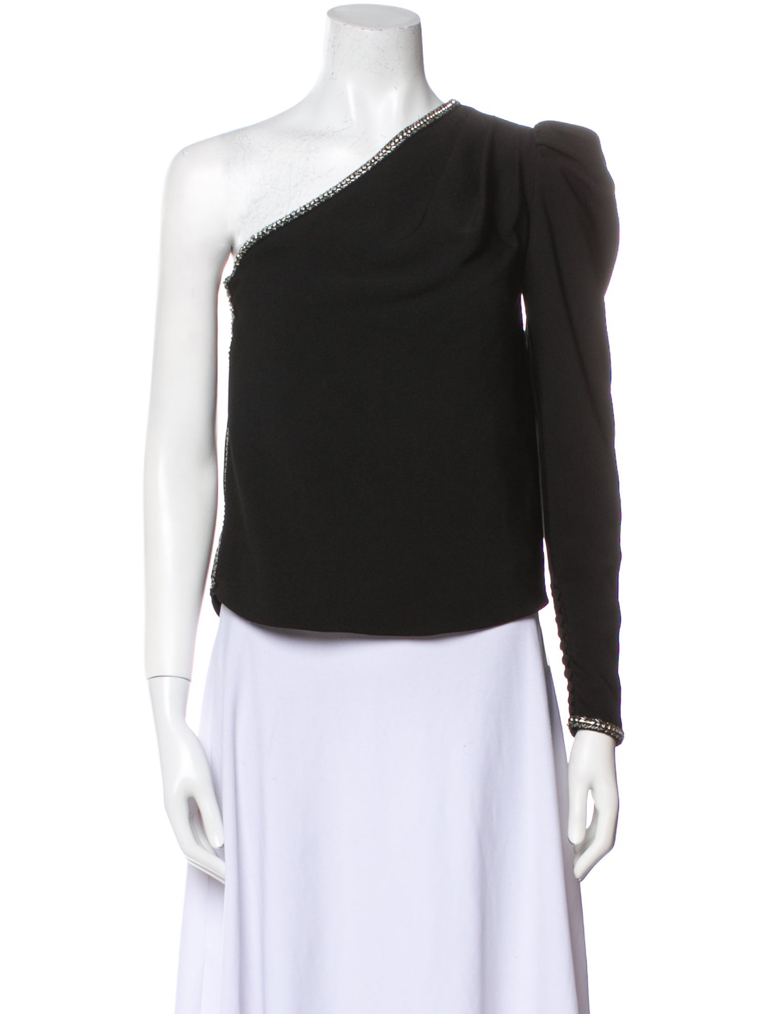 Self-Portrait One-Shoulder Long Sleeve Top