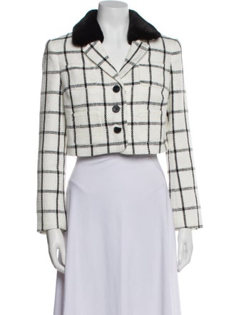 Self-Portrait Plaid Print Evening Jacket