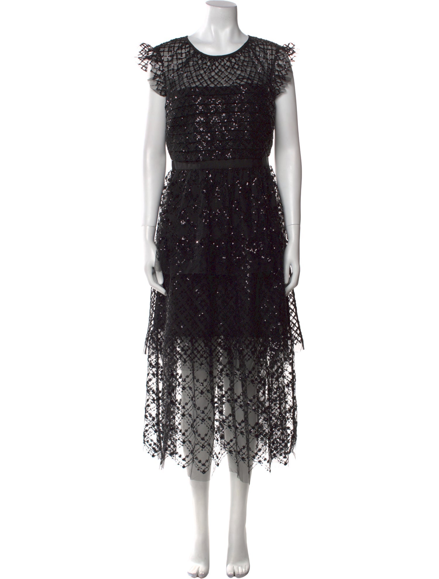 Self-Portrait Lace Pattern Long Dress