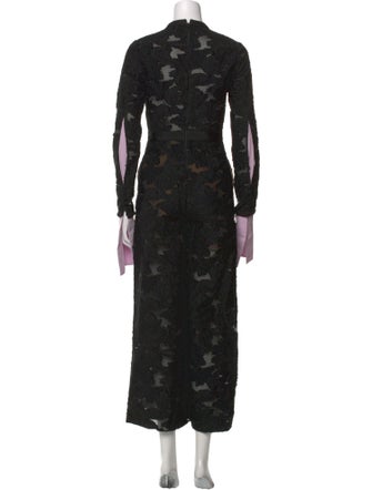 Self-Portrait Lace Pattern Crew Neck Jumpsuit