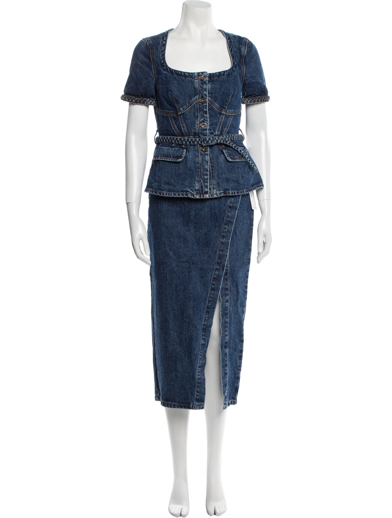 Self-Portrait Distressed Accents Skirt Set