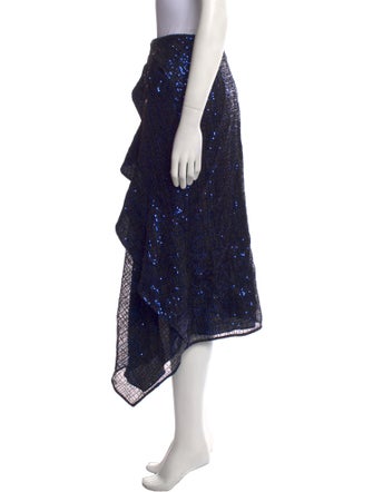 Self-Portrait Sequin Embellishments Midi Length Skirt