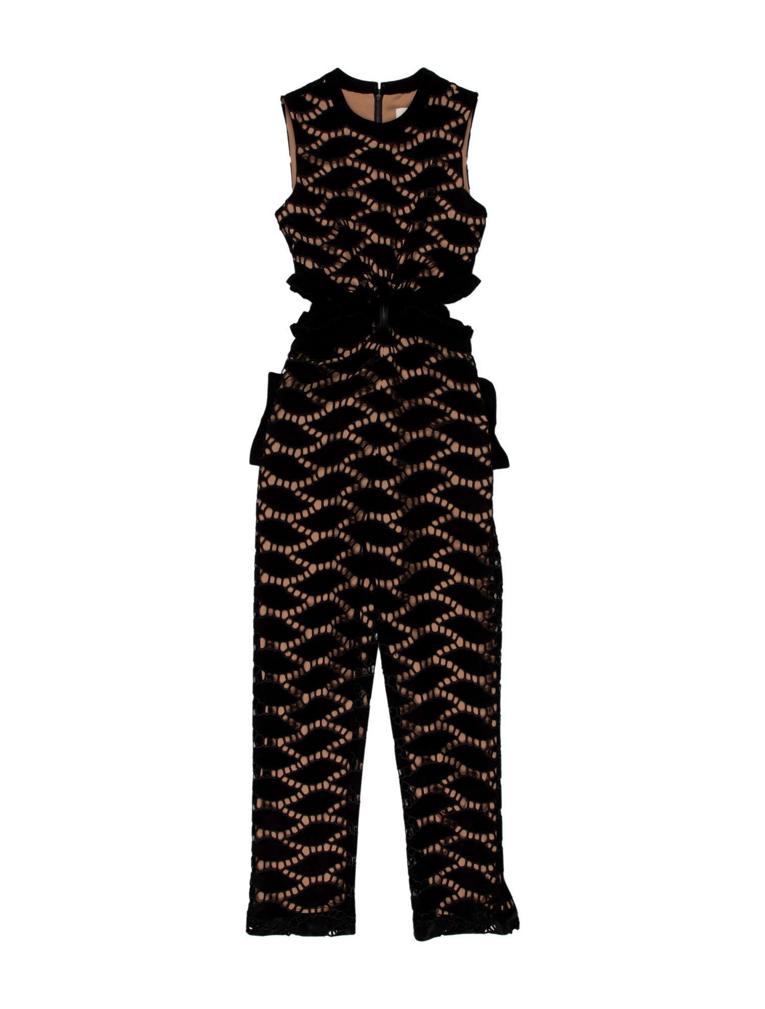 Self-Portrait Lace Pattern Crew Neck Jumpsuit