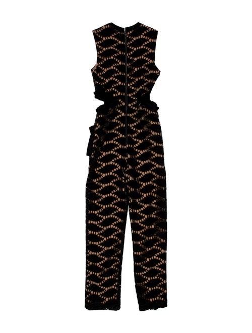 Self-Portrait Lace Pattern Crew Neck Jumpsuit