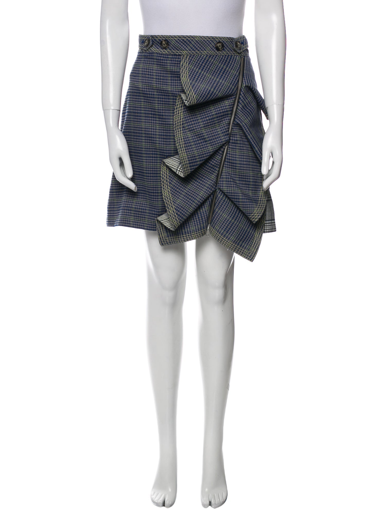 Self-Portrait Plaid Print Mini Skirt