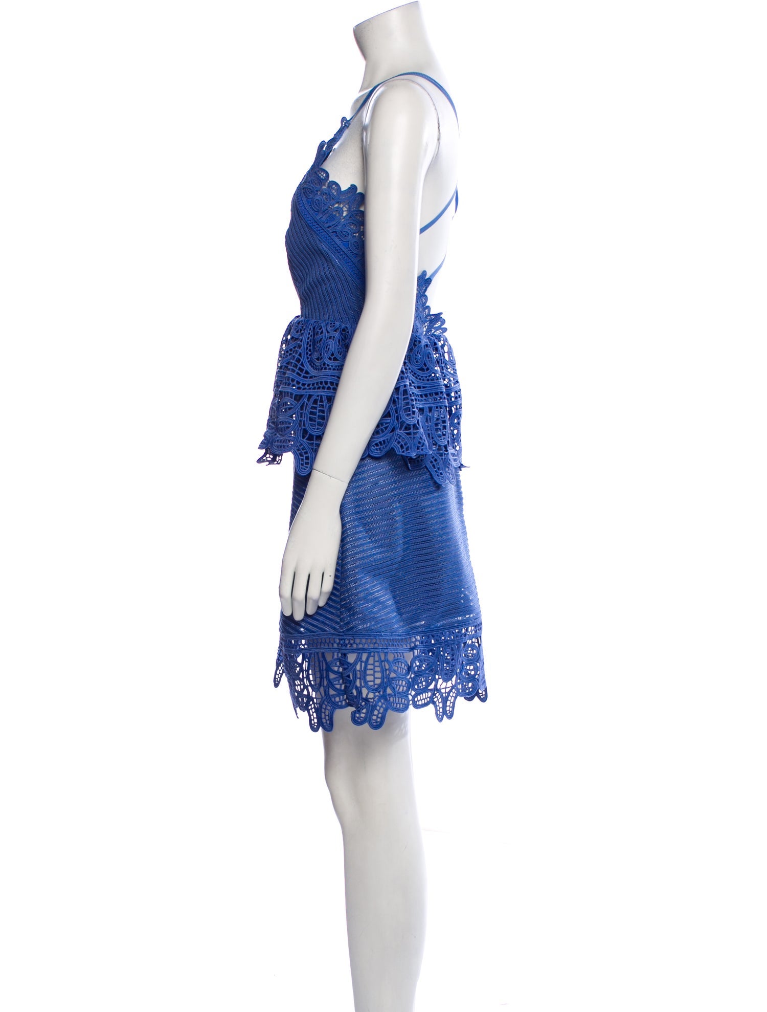 Self-Portrait Lace Pattern Mini Dress