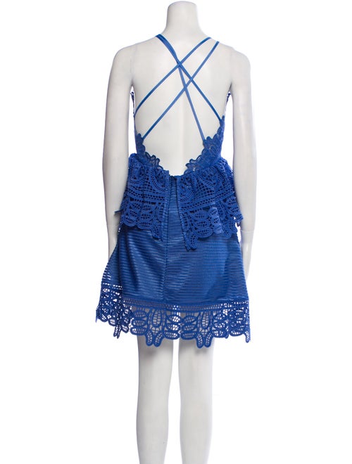 Self-Portrait Lace Pattern Mini Dress