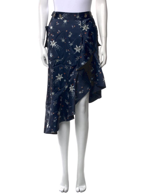 Self-Portrait Printed Midi Length Skirt