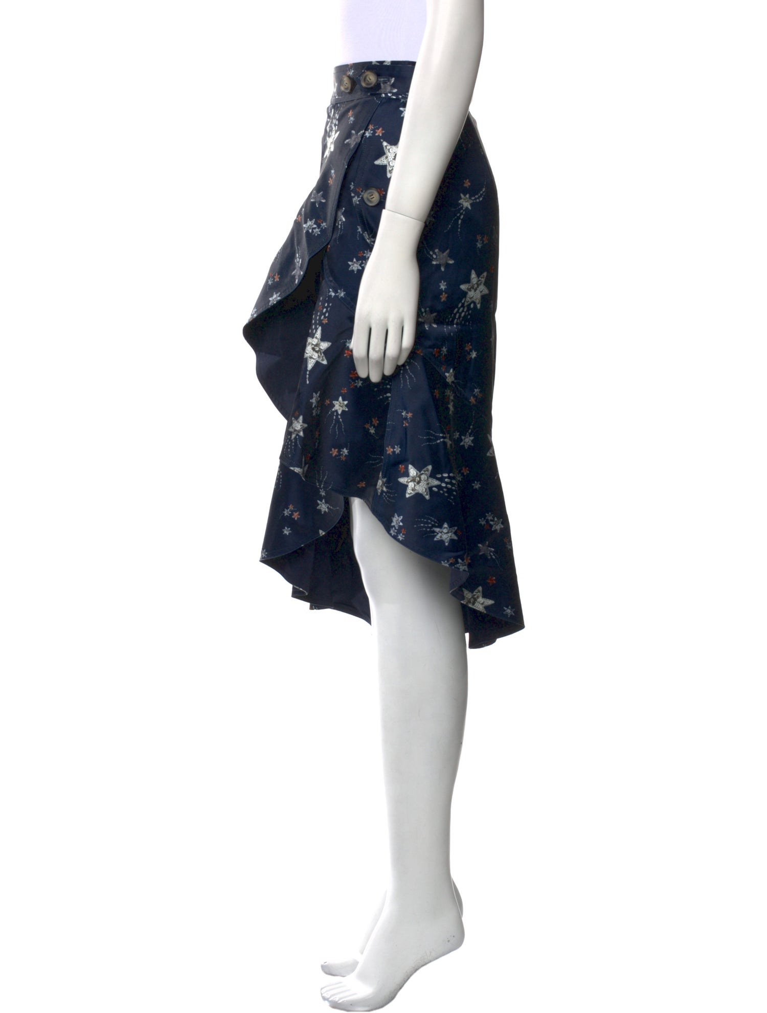 Self-Portrait Printed Midi Length Skirt