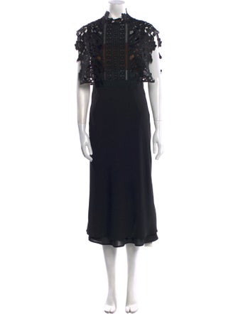 Self-Portrait Mock Neck Long Dress