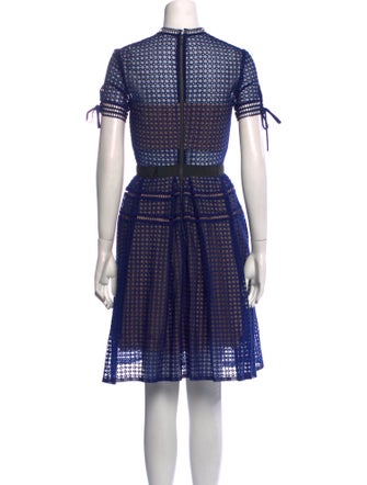 Self-Portrait Lace Pattern Midi Length Dress