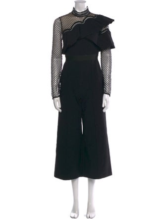 Self-Portrait Mock Neck Jumpsuit