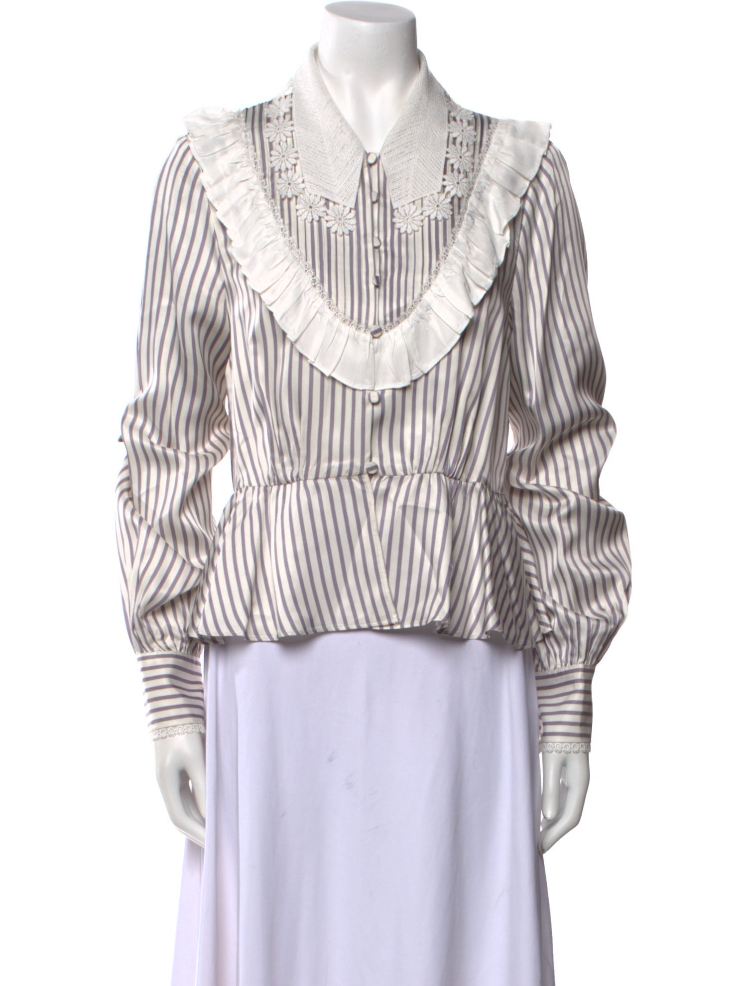 Self-Portrait Striped Long Sleeve Top