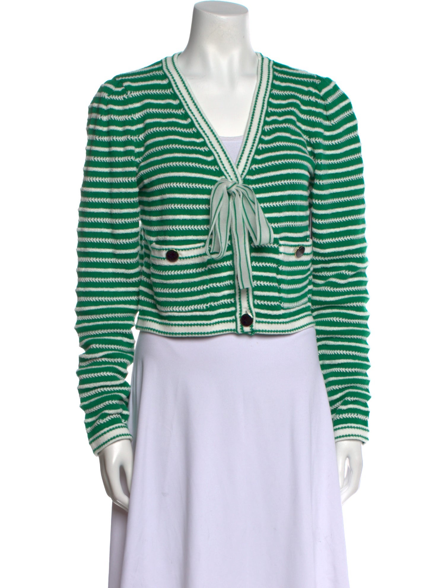 Self-Portrait Striped V-Neck Sweater w/ Tags