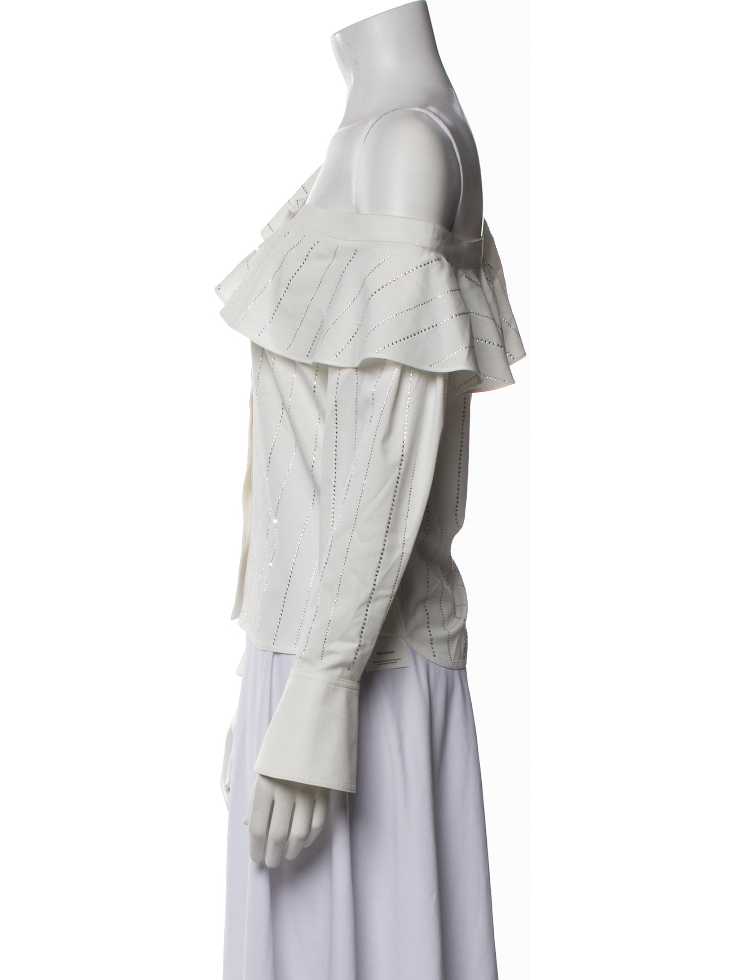 Self-Portrait Striped Asymmetrical Button-Up Top w/ Tags