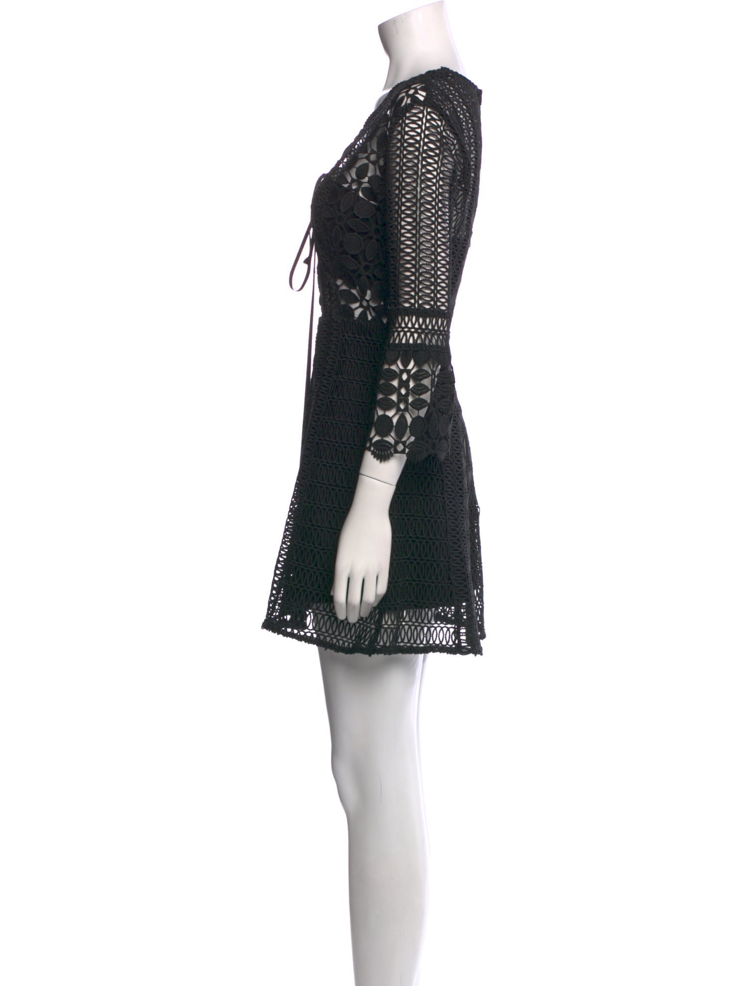 Self-Portrait Lace Pattern Mini Dress
