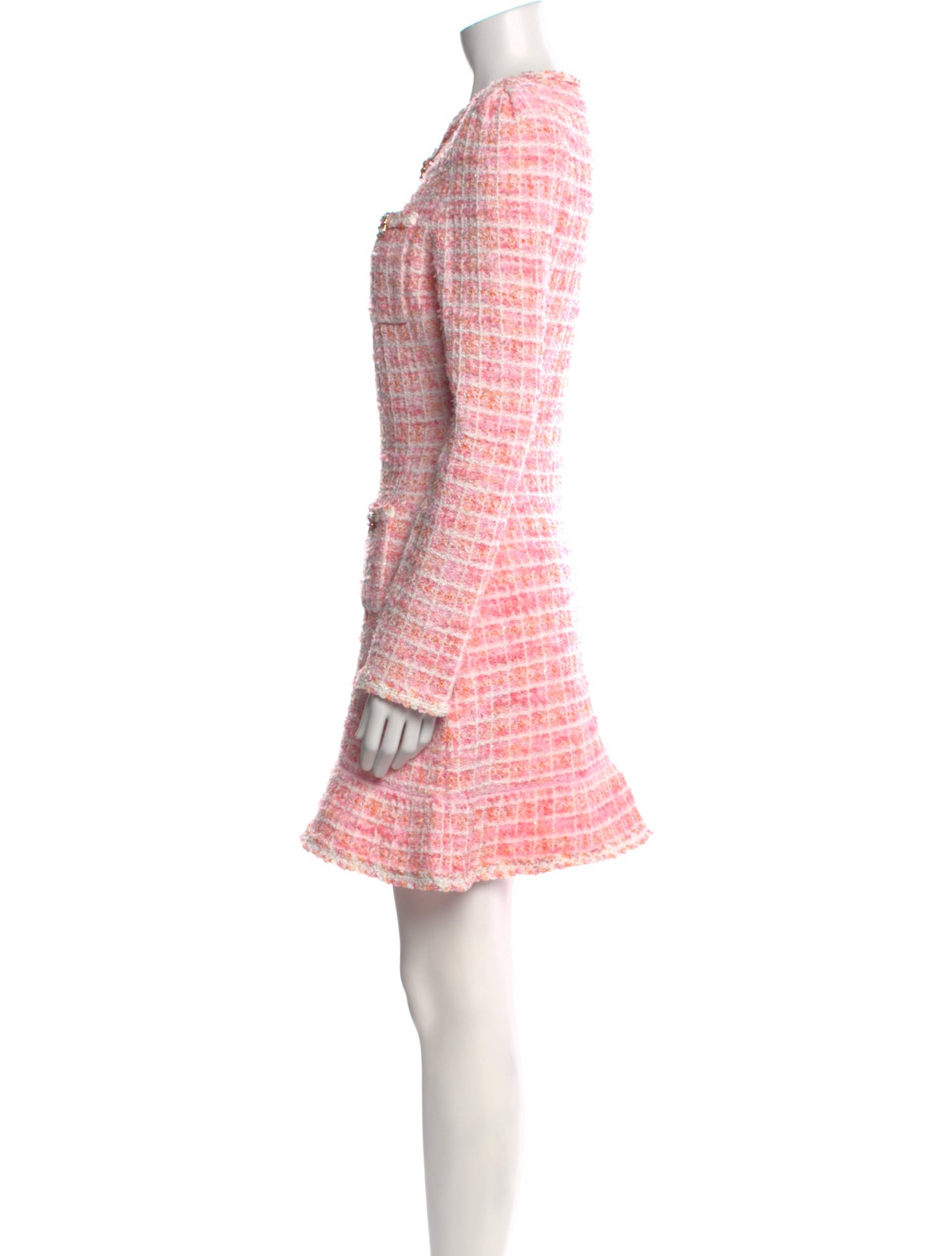 Self-Portrait Tweed Pattern Mini Dress